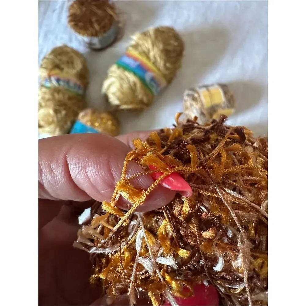 Yarn Bundle Gold Decorative Eyelash Party Yarn Multipack